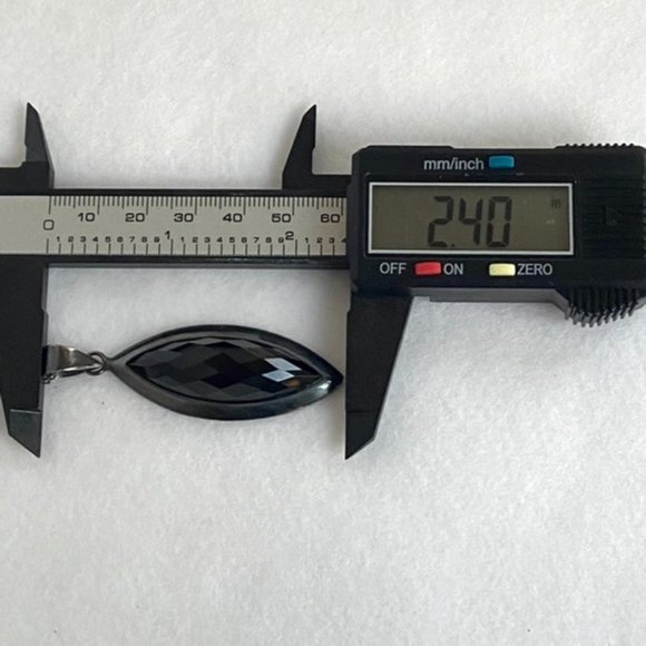 Sterling Silver 925 Oxidized Faceted Black Onyx Marquise Pendant Necklace 17.75" - Picture 13 of 16